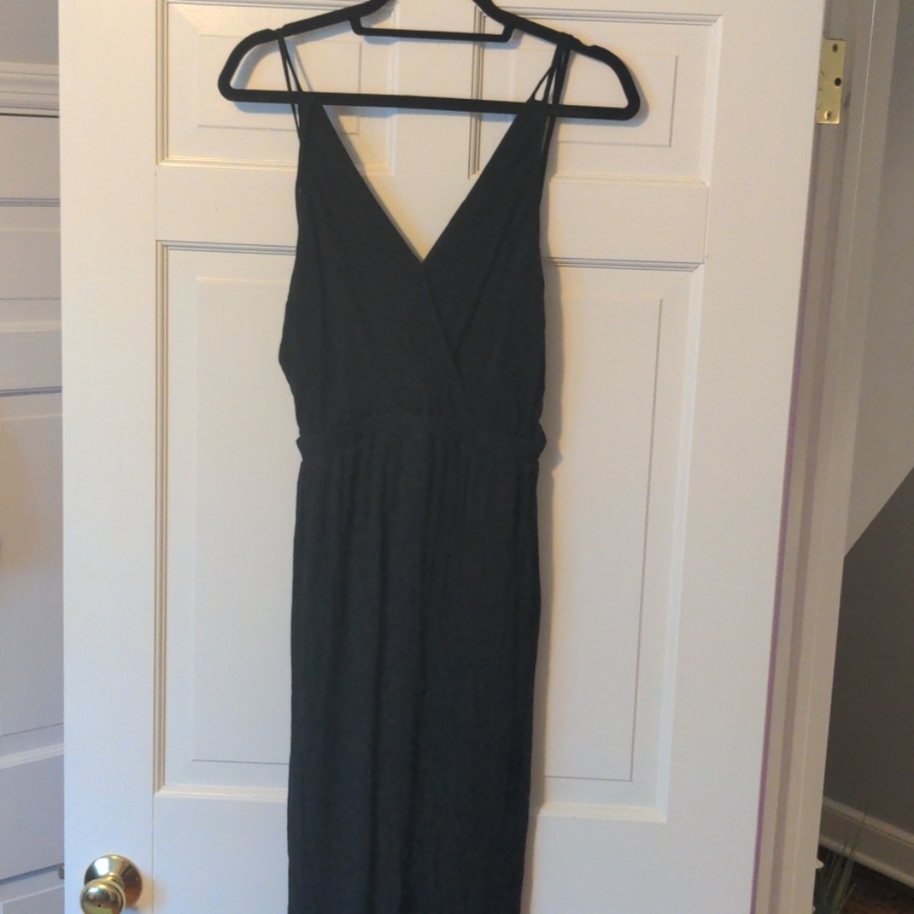 Lulu's black open back maxi dress